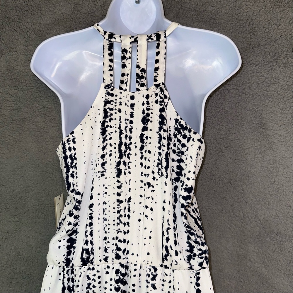 NWT Cooper & Ella White Black Rosie Dotted Stripes Mini Dress - Picture 6 of 13